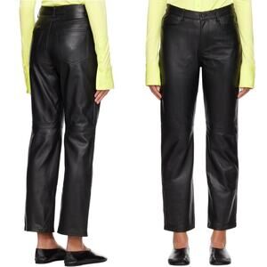 Proenza Schouler White Label Straight Leg Leather Pants Womens Sz 12 NWOT $1495